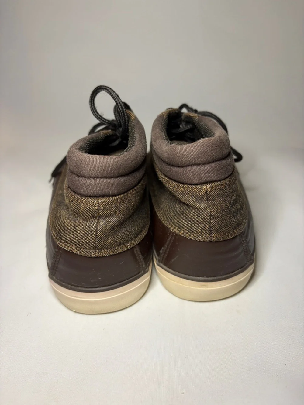 Lugz Men's Boomer Duck Toe & Brown‎ Canvas Sneakers Size 9.5